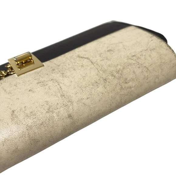 Auth Chloe Drew - Black Cream Leather Long Wallet - Picture 4 of 7